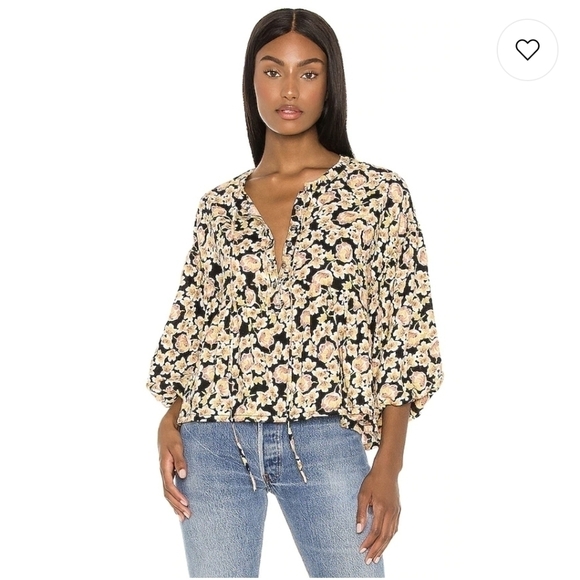 Free PEOPLE Highlander Printed Pullover Blouse Top Boho Xs - Picture 6 of 13